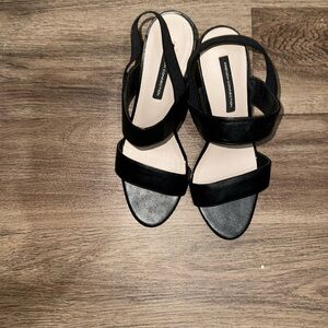 Women size 8 1/2 black strap heels 3 inch